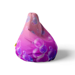 A right side image of a pink bubbles beanbag on a white background.