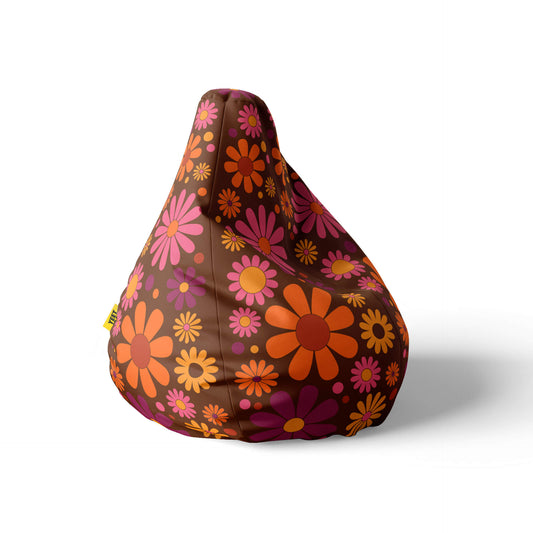 A right side image of a floral beanbag on a white background