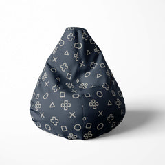A front image of a gaming button beanbag on a white background