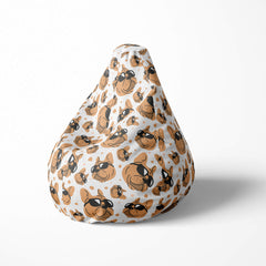 A left side image of a bulldog beanbag on a white background