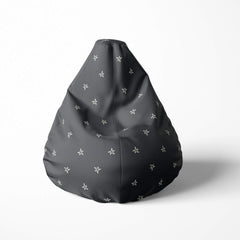 Front image of a beanbag with white star outlines on a dark background.