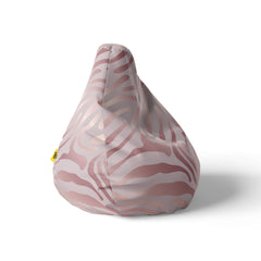 A right side image of pink zebra-striped beanbag on a white background.